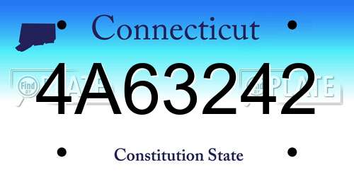 4A63242 Connecticut License Plate