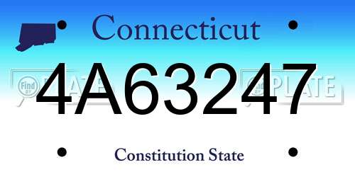 4A63247 Connecticut License Plate