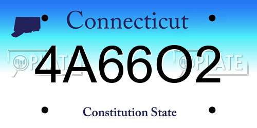 4A66O2 Connecticut License Plate