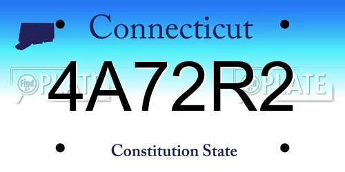 4A72R2 Connecticut License Plate
