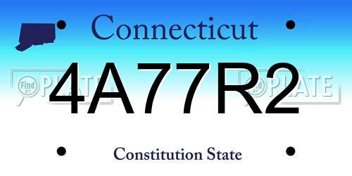 4A77R2 Connecticut License Plate