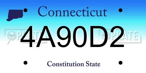 4A90D2 Connecticut License Plate