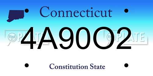4A90O2 Connecticut License Plate