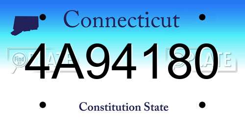 4A94180 Connecticut License Plate