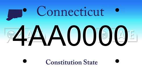 4AA0000 Connecticut License Plate