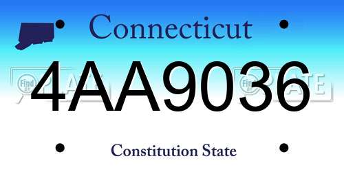 4AA9036 Connecticut License Plate