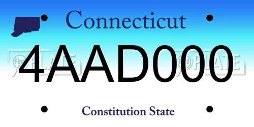 4AAD000 Connecticut License Plate