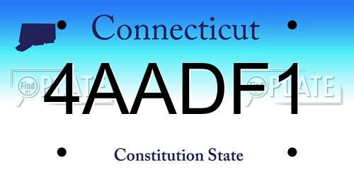 4AADF1 Connecticut License Plate