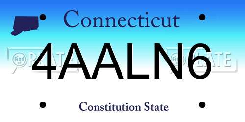 4AALN6 Connecticut License Plate