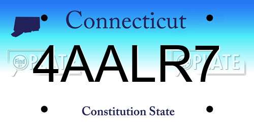 4AALR7 Connecticut License Plate
