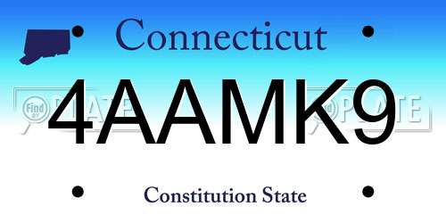 4AAMK9 Connecticut License Plate