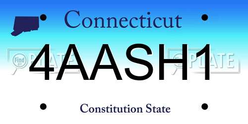 4AASH1 Connecticut License Plate