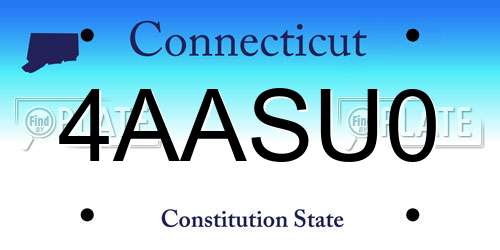 4AASU0 Connecticut License Plate