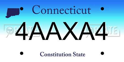 4AAXA4 Connecticut License Plate