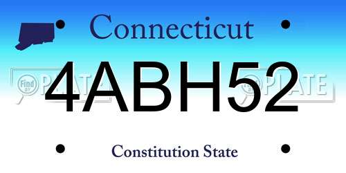 4ABH52 Connecticut License Plate