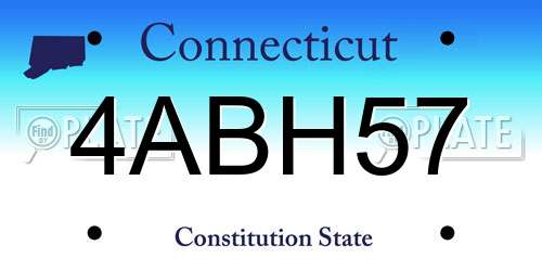 4ABH57 Connecticut License Plate