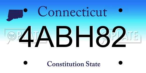 4ABH82 Connecticut License Plate