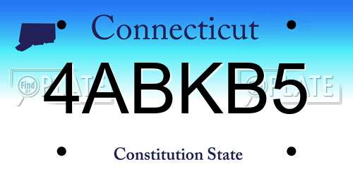 4ABKB5 Connecticut License Plate