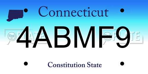 4ABMF9 Connecticut License Plate