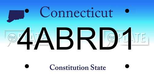 4ABRD1 Connecticut License Plate