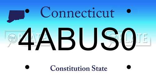 4ABUS0 Connecticut License Plate