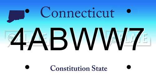 4ABWW7 Connecticut License Plate