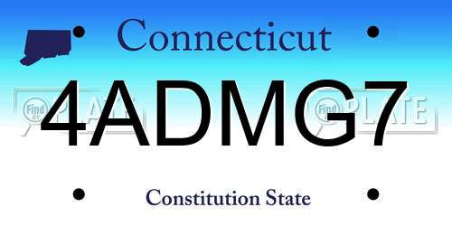 4ADMG7 Connecticut License Plate