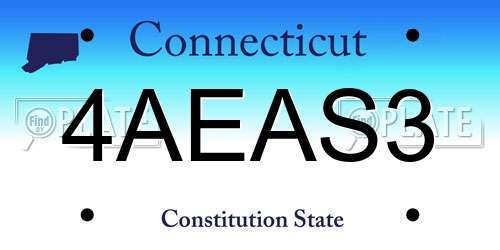 4AEAS3 Connecticut License Plate