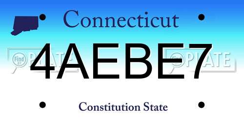 4AEBE7 Connecticut License Plate
