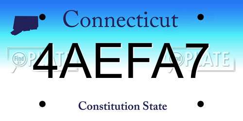 4AEFA7 Connecticut License Plate