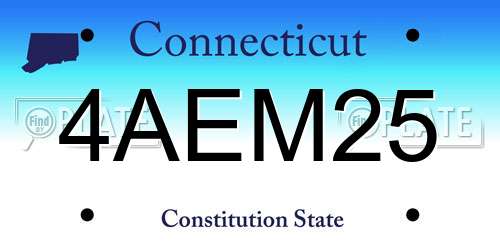 4AEM25 Connecticut License Plate