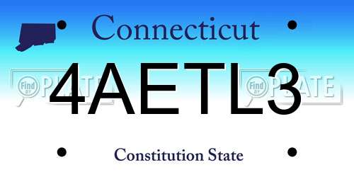 4AETL3 Connecticut License Plate
