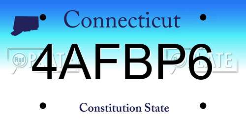 4AFBP6 Connecticut License Plate