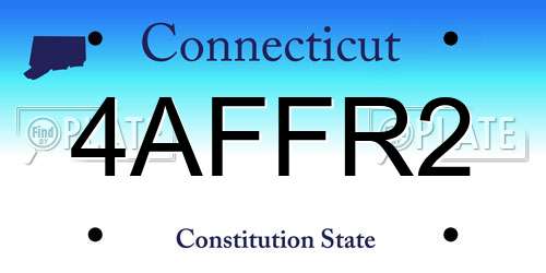 4AFFR2 Connecticut License Plate