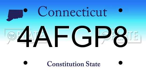 4AFGP8 Connecticut License Plate
