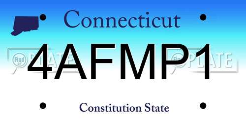 4AFMP1 Connecticut License Plate