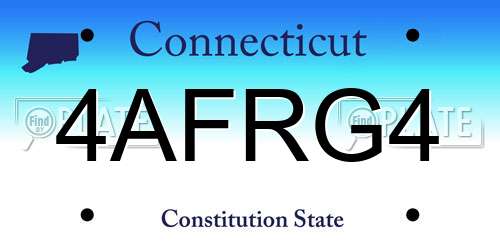 4AFRG4 Connecticut License Plate