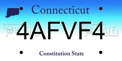 4AFVF4 Connecticut License Plate