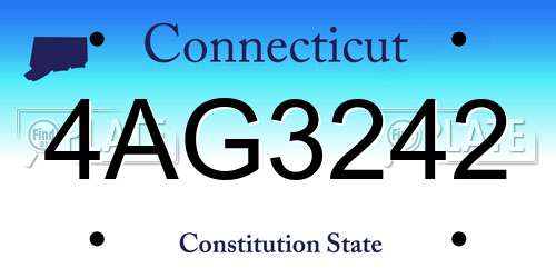 4AG3242 Connecticut License Plate