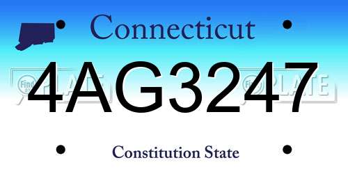 4AG3247 Connecticut License Plate