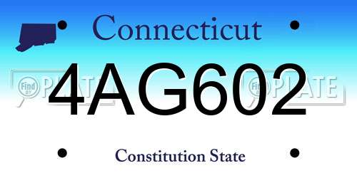 4AG602 Connecticut License Plate