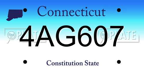 4AG607 Connecticut License Plate