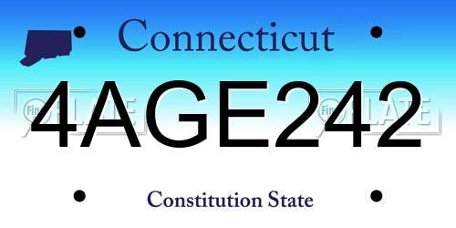 4AGE242 Connecticut License Plate