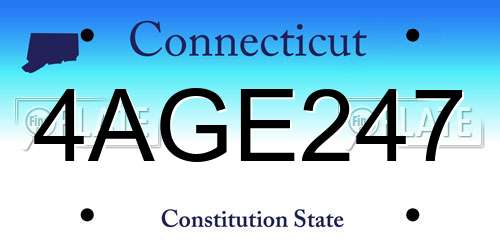 4AGE247 Connecticut License Plate