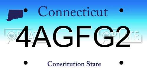 4AGFG2 Connecticut License Plate
