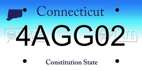 4AGG02 Connecticut License Plate