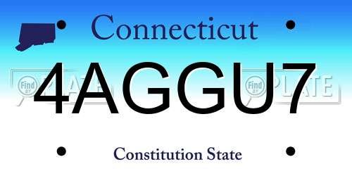 4AGGU7 Connecticut License Plate