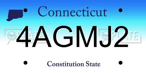 4AGMJ2 Connecticut License Plate