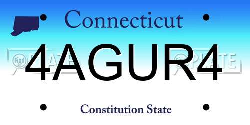 4AGUR4 Connecticut License Plate