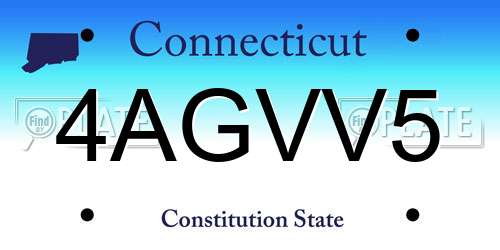 4AGVV5 Connecticut License Plate